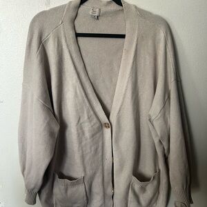 a new day Women's Beige Button-Up Cardigan